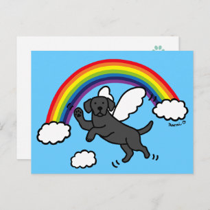 Carte Postale Black Labrador Guardian Angel (Rainbow Bridge)