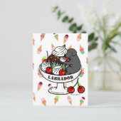 Carte Postale Black Labrador & Ice Cream Sundae (Debout devant)