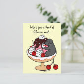 Carte Postale Black Labrador & Ice Cream Sundae (Debout devant)