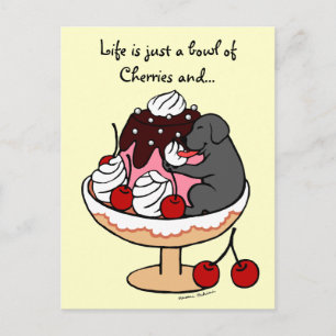 Carte Postale Black Labrador & Ice Cream Sundae