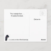 Carte Postale Black Labrador mignon Chien Daisy Fleurs Ladybug (Dos)