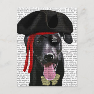 Carte Postale Black Labrador Pirate