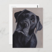 Carte postale Black Labrador Retriever Dog Art (Devant / Derrière)