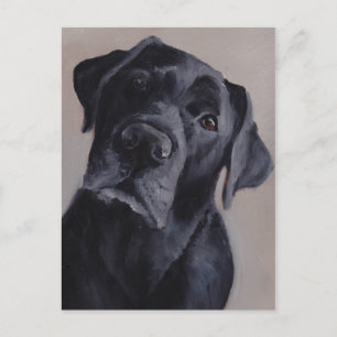 Carte postale Black Labrador Retriever Dog Art