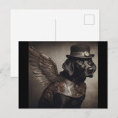 Carte Postale Black Labrador Steampunk (Devant / Derrière)