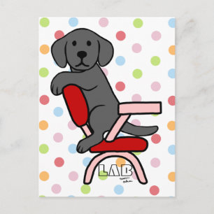 Carte Postale Black Labrador Student 3 Dessin