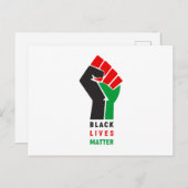Carte Postale Black Lives Matt poing levé symbole Amer africain (Devant / Derrière)