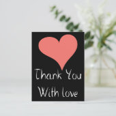 Carte Postale "Black Merci rose Coeur amour (Debout devant)