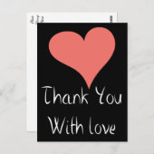 Carte Postale "Black Merci rose Coeur amour (Devant / Derrière)