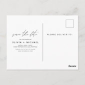 Carte Postale Black Minimalist Enregistrer la photo de script de (Dos)
