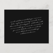 Carte Postale Black Modern Script texte seulement Enregistrer no (Devant)