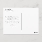 Carte Postale Black Modern Trois Photo Collage Mariage Merci (Dos)