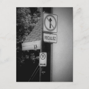 Carte Postale Black n White Street Signes Art contemporain