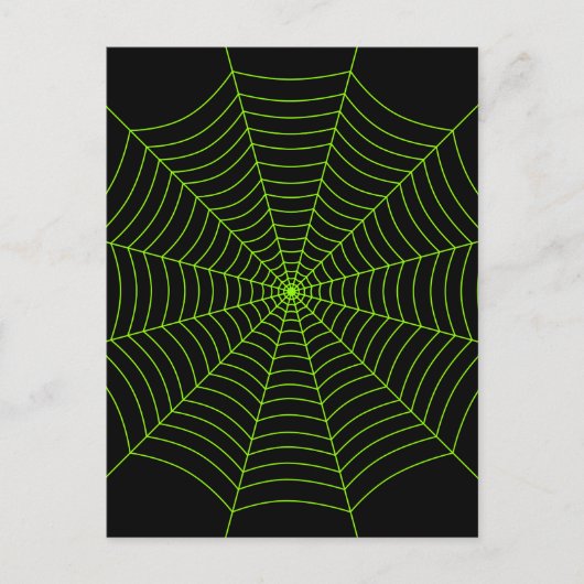 Carte Postale Black neon vert toile d'araignée Halloween motif (Devant)