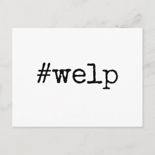 Carte Postale Black on White Hashtag Welp Mariage reporté