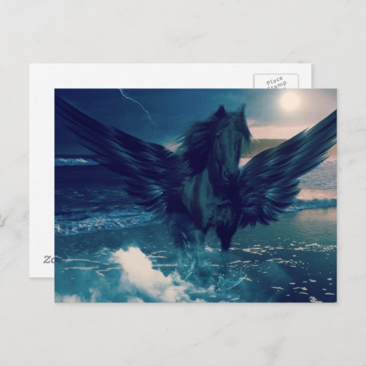 Carte Postale Black Pegasus Emerging (Devant / Derrière)