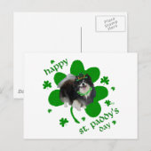 Carte Postale Black Pomeranian St Patrick Jour (Devant / Derrière)