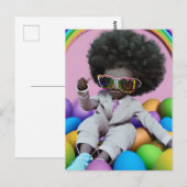 Carte Postale Black Prince Melanin Boys Easter Egg Hunt Rainbow (Devant / Derrière)