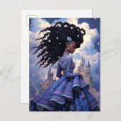 Carte Postale Black Princess Imaginaire Art (Devant / Derrière)