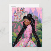 Carte Postale Black Princess Imaginaire Art (Devant / Derrière)