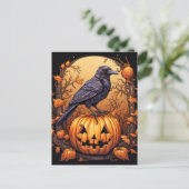 Carte Postale Black Raven Happy Halloween (Debout devant)
