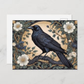 Carte Postale Black Raven William Morris inspiré (Devant / Derrière)