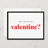 Carte Postale Black Red Serez-Vous Mon Valentin (Devant / Derrière)