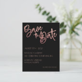 Carte Postale Black & Rose Gold Parties scintillant Mariage Enre (Debout devant)