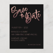 Carte Postale Black & Rose Gold Parties scintillant Mariage Enre (Devant)