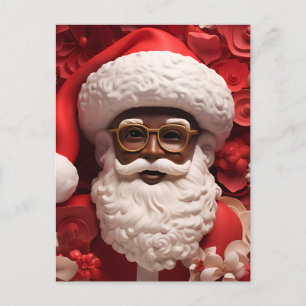 Carte Postale Black Santa Claus Melanin Kris Kringle Xmas Bruh
