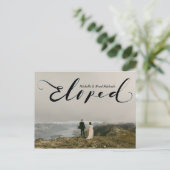 Carte Postale Black Script Eloped Mariage mariage Faire-part (Debout devant)