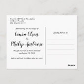 Carte Postale Black Script Eloped Mariage mariage Faire-part (Dos)