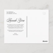 Carte Postale Black Script Trois Photo Collage Mariage Merci (Dos)