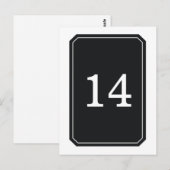 Carte postale Black Simply Elegant Numéro de table (Devant / Derrière)