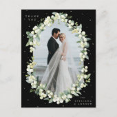 Carte Postale Black Snowberry+Eucalyptus Merci Mariage Photo (Devant)