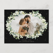 Carte Postale Black Snowberry+Eucalyptus Merci Mariage Photo (Devant)