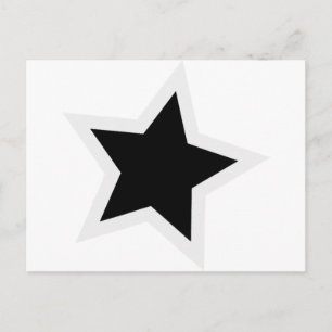 Carte Postale Black Star Bold White Outline