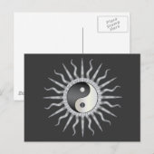 Carte Postale Black Starburst Yin Yang (Devant / Derrière)