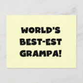 Carte Postale Black Text Les meilleurs t-shirts Grampa du monde (Devant)