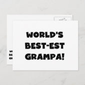 Carte Postale Black Text Les meilleurs t-shirts Grampa du monde (Devant / Derrière)