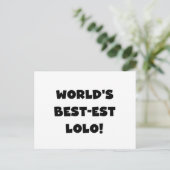 Carte Postale Black Text Meilleurs T-shirts et cadeaux Lolo (Debout devant)