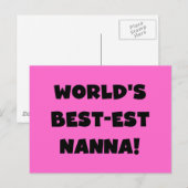 Carte Postale Black Text Meilleurs T-shirts et cadeaux Nanna (Devant / Derrière)