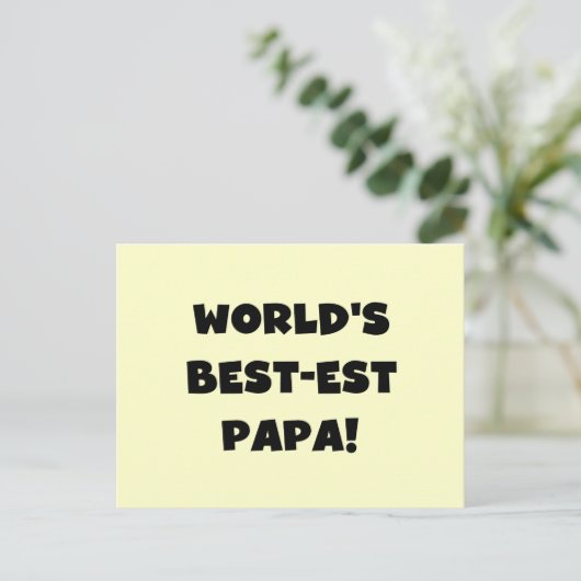 Carte Postale Black Text World's Best of Papa Tshirts and Gifts (Debout devant)