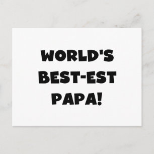 Carte Postale Black Text World's Best of Papa Tshirts and Gifts