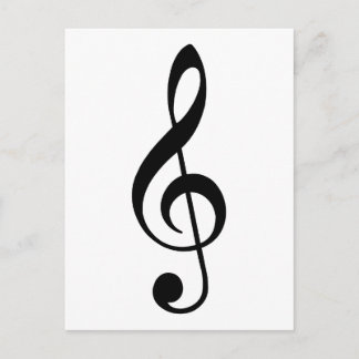 Carte Postale Black Treble Clef