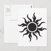 Carte Postale Black Tribal Sun (Devant / Derrière)