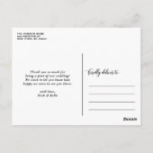 Carte Postale Black Trois Photo Collage Merci Mariage de script (Dos)