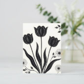 Carte Postale Black Tulip Silhouette Pattern (Debout devant)