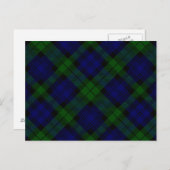 Carte Postale Black Watch Tartan bleu vert Plaid (Devant / Derrière)