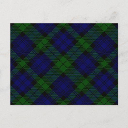 Carte Postale Black Watch Tartan bleu vert Plaid (Devant)